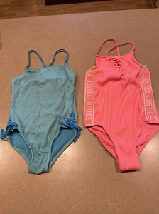 Lot Of 2 Justice One Piece Swimwear for Girls Kids Swim Suit Swimsuit Size 7 - Picture 1 of 11