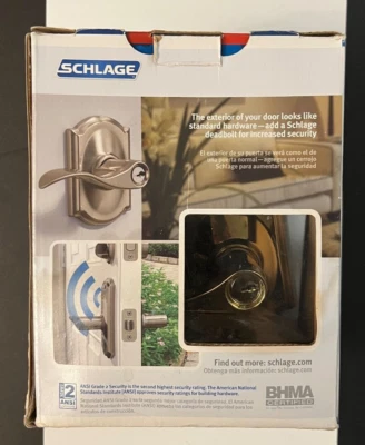 Schlage FE51 Keyed Entry  Built-in Alarm Lever Door Lock Bright Brass OPEN BOX - Image 1 of 4