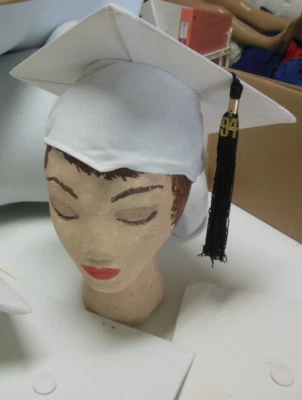 lote de 10 gorras graduación 1994 gorras blancas con flecos negros adulto ajustable Foto 1 de 4