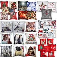 Winter & Christmas Print Cushion Covers or Filled Cushions