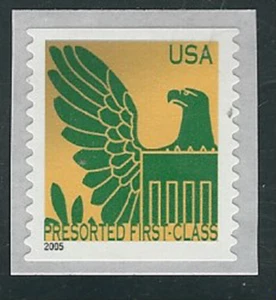 Scott # 3801-d....(25) Cent... Eagle (2005)...Gold & Green....4 Stamps - Picture 1 of 1