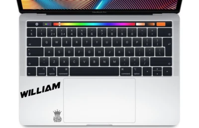 Personalised Name Sticker Strike Font - Laptop Vinyl Decal Mac Custom touchpad - Image 1 of 4