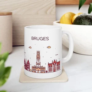 Taza de cerámica paisaje urbano Brujas Bélgica - Recuerdo de viaje - Taza de café personalizada - Imagen 1 de 17