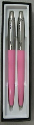 Bolígrafos Parker Jotter acero inoxidable y tinta negra rosa nuevos en caja 2 bolígrafos Foto 1 de 2