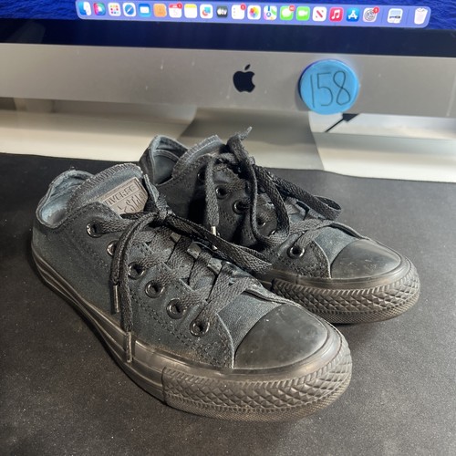 Converse All Star scamosciate basse nere suola e punta giovanili taglia 4 5