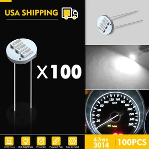 100X White Solder Instrument Panel Light LED 4.7mm A/C Module Upgrade Kit Bulbs - Picture 1 of 7
