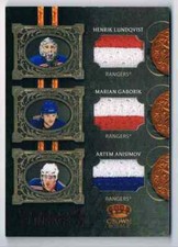 2010-11 CROWN ROYALE ROYAL LINEAGE MATERIALS LUNDQVIST GABORIK ANISIMOV 3 X