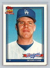 1991 Topps #467 Dennis Cook Los Angeles Dodgers Baseball Card