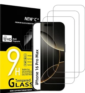 NEW'C 3 Pack Designed For iPhone 16 Pro Max (6.9 inches) Screen Tempered Glass - Picture 1 of 2
