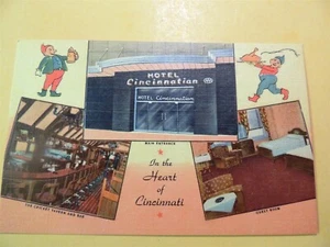 Hotel Cincinnatian Cincinnati Ohio Leinen Postkarte Cricket Taverne Gästezimmer - Bild 1 von 2
