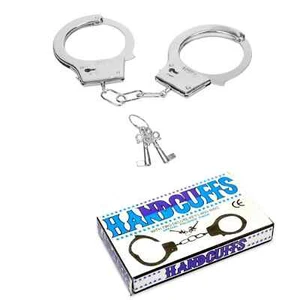 Kids Toy Metal Handcuffs Hand Cuffs Police Fancy Dress Children Pretend Play New - Picture 1 of 2