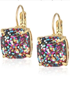 Kate Spade Damen Multicolor Glitzer Gold Edelstahl Quadrat Ohrhänger - Bild 1 von 6