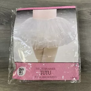 Tutu White Child Shimmer Child M/L Halloween Costume 1pc Dress Up - Picture 1 of 6