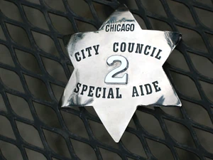 Chicago City Council Special Aid Six Point Star Badge Pie Plate Vintage Original - Picture 1 of 11