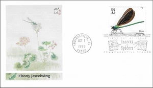 Ebony Jewelwing Calopteryx Maculata Insects $ Spiders USA Fleetwood FDC 1994 - Picture 1 of 2