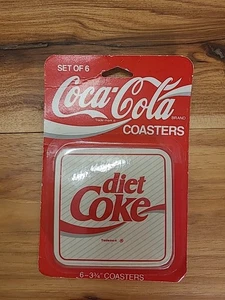 Vintage Coca-Cola Set Of 6 Diet Coke Coasters 3 3/4" In Original Packaging - Picture 1 of 3