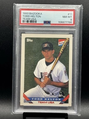 1993 Bazooka Topps Team USA Todd Helton #11 PSA 8 Rookie RC HOF - Image 1 of 2