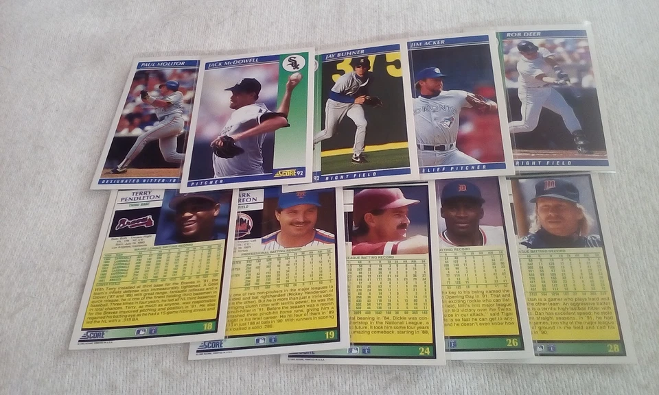 1992 Score Baseball part. set 18-199  Pick cards that you may want/need. - Image 1 of 4