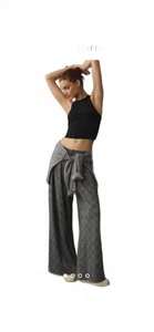 Maeve by Anthropologie Avery Hahnentritt weites Bein Plissee Hose fließend Größe 0 - Bild 1 von 11