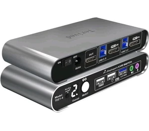 Terived 2 Port DP USB 3.0 Automatic KVM Switch Two Computers 1 Display Port - Picture 1 of 7