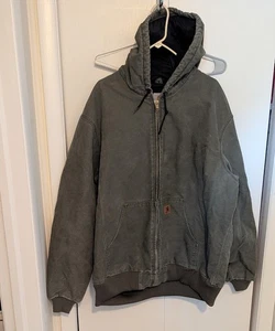 Giacca uomo vintage Y2k Carhartt J130 Active taglia 2XLT alta verde militare full zip - Foto 1 di 13