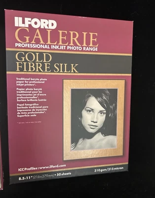Ilford Galerie Gold Fiber Silk Prof Inkjet 310gsm 8,5x11 48 hojas - caja abierta Foto 1 de 3