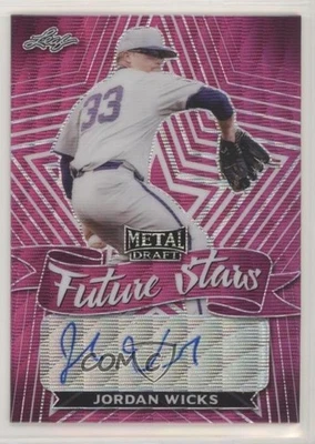 2021 Leaf Metal Draft Future Stars Pink Wave /10 Jordan Wicks #FS-JW2 Auto - Image 1 of 2