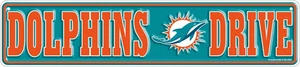 Miami Dolphins Drive geprägtes Metall Straßenschild 4" x 18" - Bild 1 von 1