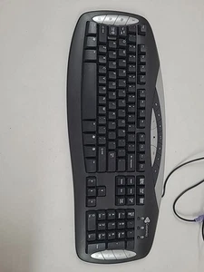 Gateway KB-0401 Black Silver Wired PS/2 Multimedia Keyboard Cleaned and Tested - Picture 1 of 11