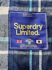 SUPERDRY Limited Scarf Womens Mens Unisex Blue Check Knit One Size