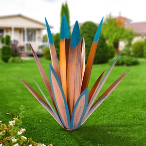 Metal Tequila Plant Sculpture Home D�Cor Indoor Outdoor Patio Lawn Ornament - Picture 1 of 12