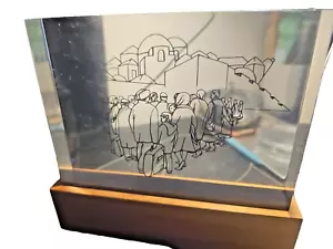 ACRYLIC ART LUCITE BLOCK people UNIQUE ARTIST - Picture 1 of 4