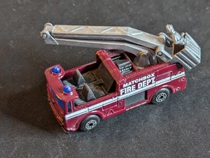 Vintage MATCHBOX Snorkel Truck Fire Dept 1981 Maroon/Gray - Picture 1 of 5
