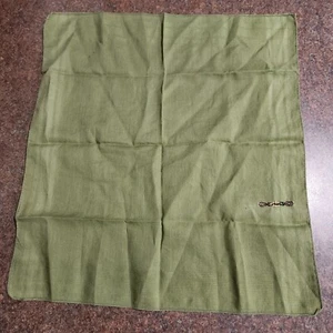 Vintage Unisex Hankie Olive Green Fleur-de-lis Infinity Symbols Cotton 16" Sq. - Picture 1 of 5