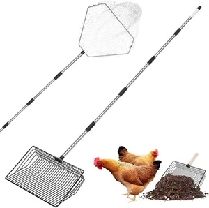 Hühnerkotschaufel, 10 Zoll Edelstahl Hühnerstall Schaufel, verstellbar 7,1 - Bild 1 von 7