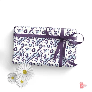 Name Personalized Gift Wrap Snow Leopard Animal Print Large Gift Wrapping Paper - Picture 1 of 4
