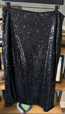 GAP Women’s Sequin Skirt Black M New With Tags Hits Below Knee - Image 1 of 4