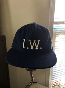Neu mit Etikett Ebbets Field Baseballmütze Kappe Flanell blau weiß IW Vintage Wolle 6 7/8 - Bild 1 von 6