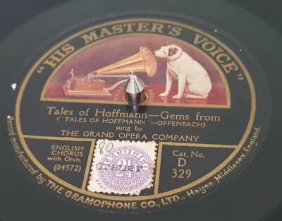 Grand Opera Company – Tales of Hoffmann / Rigoletto - 78RPM 12" record - Image 1 of 2