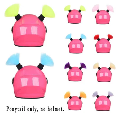 1 Pair Helmet Decor Short Braid Hair Ponytail Wig Pigtail Motorcycle Bike Ski - image 1 of 4
