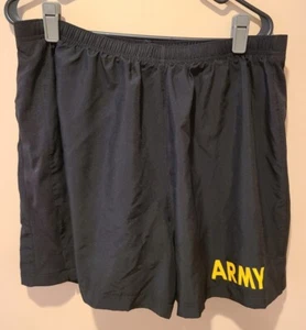 US Army APFU Physical Fitness PT Uniform Black Trunks Shorts Medium - Picture 1 of 3
