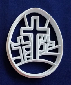 4" Easter Egg with Crosses Cookie Cutter Food Safe Plastic NEW - Picture 1 of 2