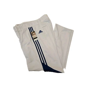 Adidas CLIMALITE Tapered Athletic Joggers White Blue Men XL 119208 Baseball VTG - Picture 1 of 10