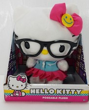 Hello Kitty with Glasses 6" Poseable Plush New