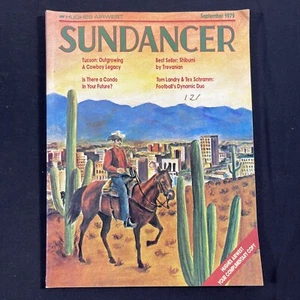 Vtg Hughes Airwest Sundancer Inflight Magazine September Western Cowboy Legacy - Picture 1 of 12