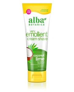 Alba Botanica Very Emollient Cream Shave Fuzz Fighting, Coconut Lime, 8 Oz - Picture 1 of 11