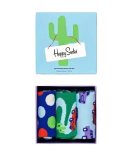 HAPPY SOCKS Boy's Blue 3-Pack Roadtrip Gift Set Cotton Socks Size 2-3 Years NWB - Picture 1 of 1