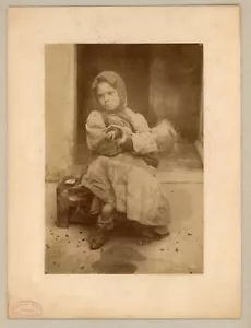 Giuseppe Bruno Taormina Sicily Italy Impoverished Child Albumen Photo - Picture 1 of 1
