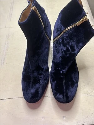 & Other Stories Botines Gamuza Azul Cremallera Grueso Tacón Bloque Talla 40/9.5 Foto 1 de 4