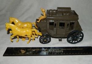 Vtg. Processed Plastic Co Stage Coach W/ Horses & Driver USA 7665 Western Cowboy - Picture 1 of 13